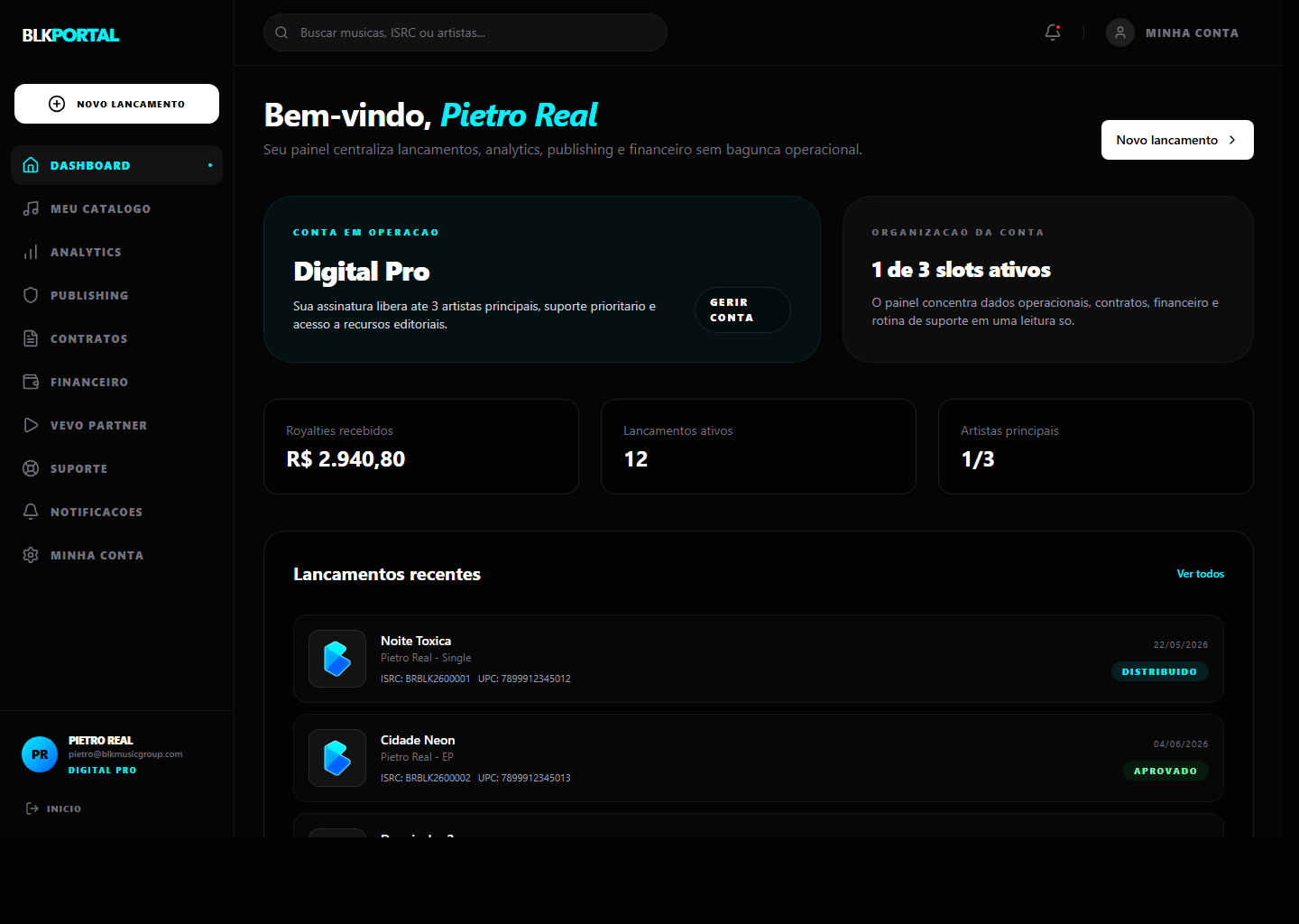 Dashboard BLK Music Group